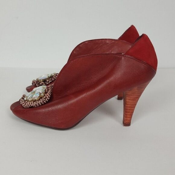 Poetic License Women's Toe High Heel Red Size EU 38 Retro - Picture 3 of 6